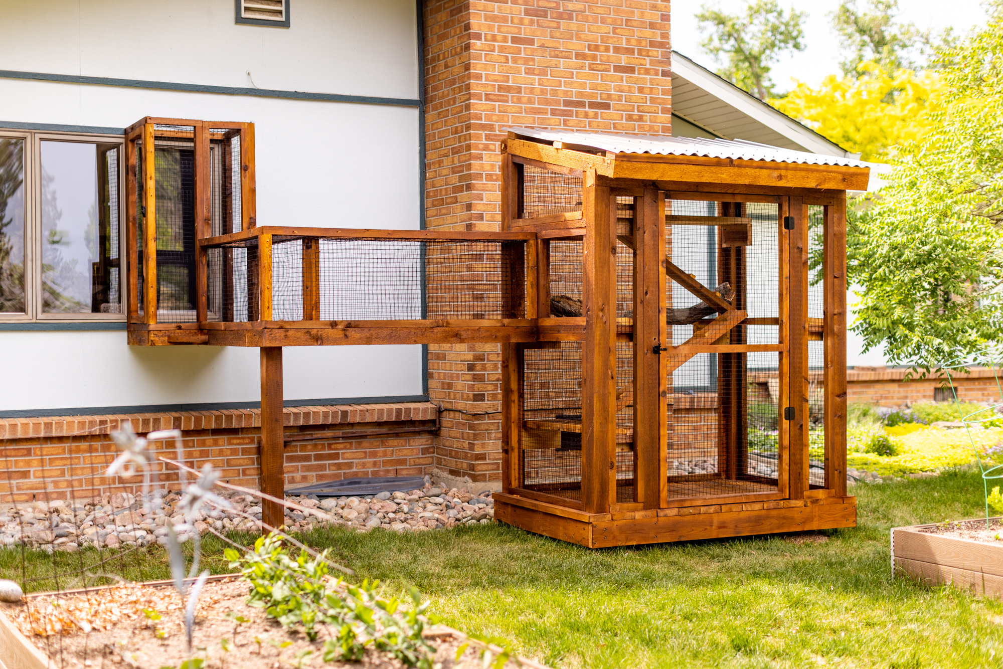 Stained Cedar Catio in Colorado